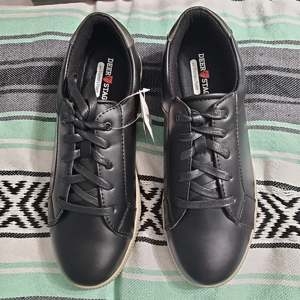 Deer Stags Boy's Joshua Sneaker, Black/Grey, 7M Big Kid NEW In Box‎